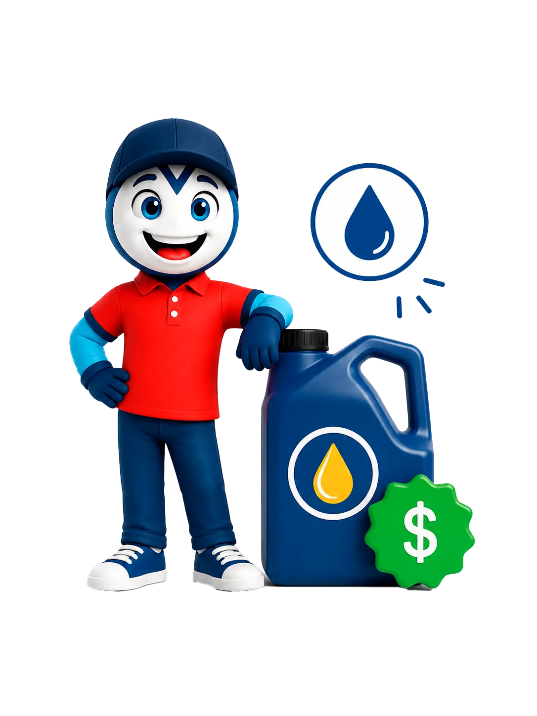 OKrazy mascot with motor oil