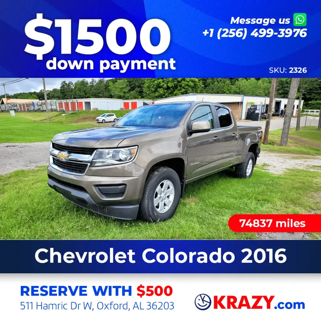 2326 - 2016 Chevrolet Colorado Crew Cab Work Truck Pickup 4D 5 ft