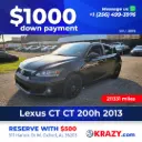 2013 Lexus CT CT 200h Hatchback 4D 