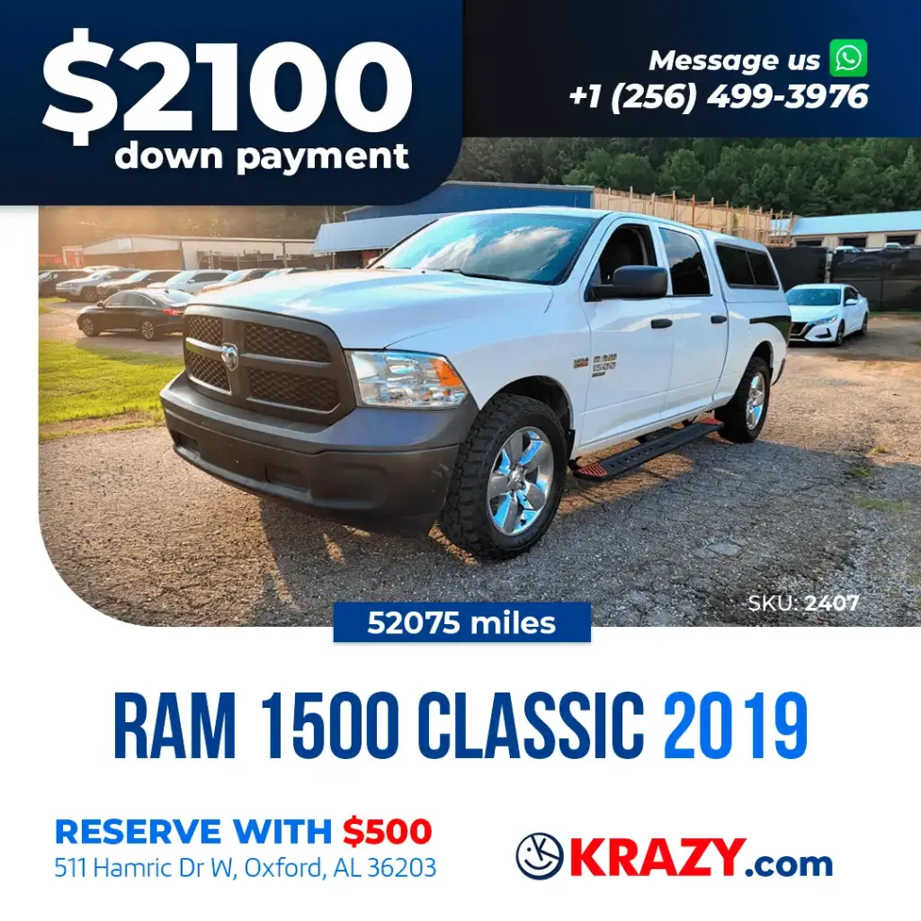 2019 Ram 1500 Classic Crew Cab Tradesman Pickup 4D 6 1/3 ft 