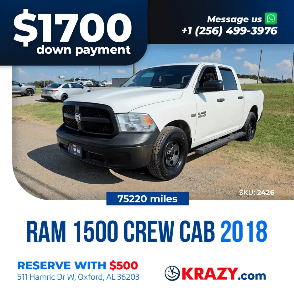 2018 Ram 1500 Crew Cab Tradesman Pickup 4D 5 1/2 ft 