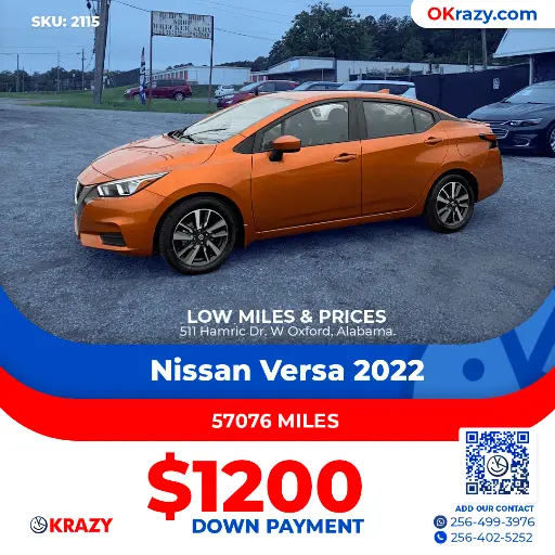 [2115] 2022 Nissan Versa SV Sedan 4D