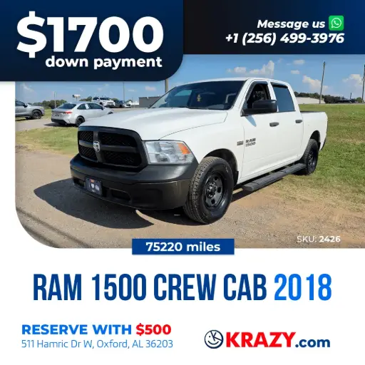 [2426] 2018 Ram 1500 Crew Cab Tradesman Pickup 4D 5 1/2 ft 